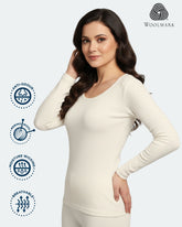 Woolmark Full Sleeves Thermal Top For Women
